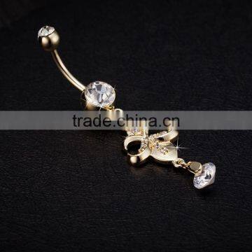 Dangle Body Jewelry Eagle Tassel Gold Belly Button Ring photo-4