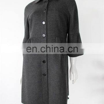 New Fashion Grey Cashmere Long Coat Single breasted Overcoat