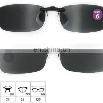 2014high quality new design polarized lens clip sunglasses with case