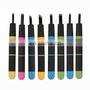 8pcs Assorted Plastic Handle Carving Knives Set