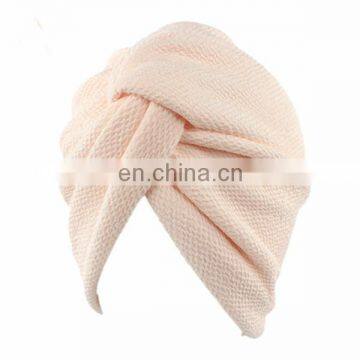 Fashion Style Poplin Gauze Perm Turban Hood Hat Noble Retro Indian Hat photo-5