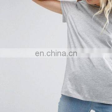 High Quality Cheap Custom Short Sleeves Longline Tall T-shirts Wholesale Cotton Plain Blank Women Tshirt photo-4