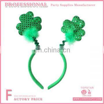 St Patrick Cheap Decorative Headbands Irish Festival Clover Sequin Cloth Green Irish Headband For Irish