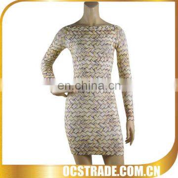 2014 fashion foil printing 2014 new bodycon dresses for summer