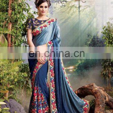 Embroidery Machine Work Designer Saree