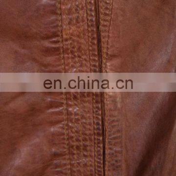 Stand-up Collar With Decorative Loops Leather Jackets photo-3