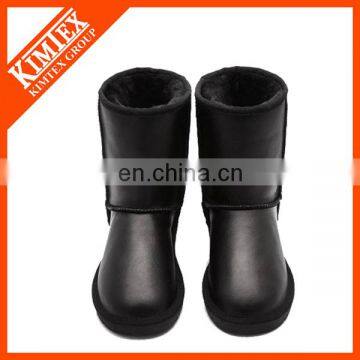 leather snow black boots