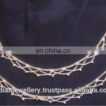 Silver plated wedding anklets manufacturer, silver plated bridal ankle bracelets exporter