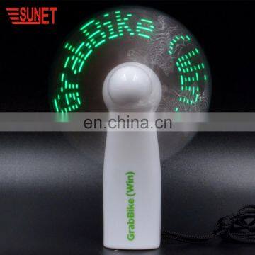 Flash Custom Messages Logo Printing ABS Handle PVC Blade Custom Color LED Mini Flashing Fan
