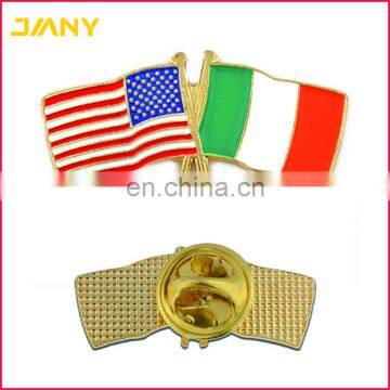 Custom American Flag and India Flag Crossed Lapel Pin Badge