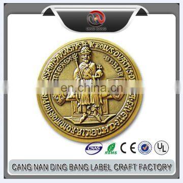 Custom Stamping or Die Casting Metal Medal/ Coin with Antique Brass Plating