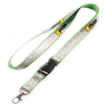 Double Layer Custom Polyester Lanyard Double Layer Woven Lanyard Shiny Rainbow Lanyard photo-4