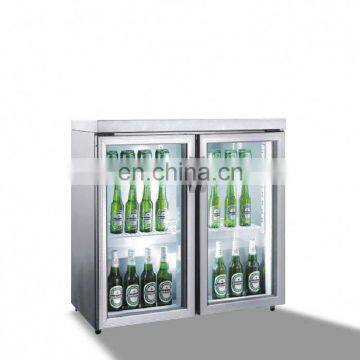 Glass Door Front Displaying Cooling Beer Countertop Cooler For Bar Use