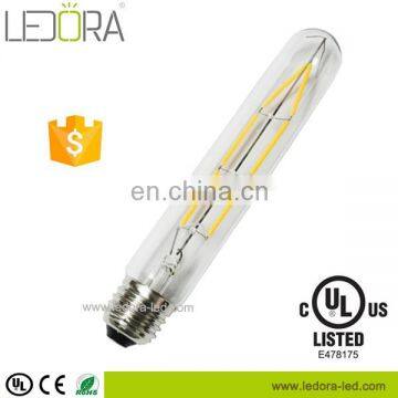 CE ETL Approved 6W 185mm T30 Tubular Led Filament Bulb With Clear Frosted Glass Cover Express Led Tubes