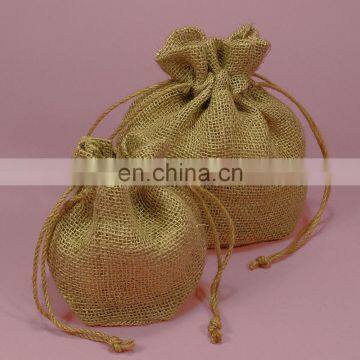 Wholesale 4x6 round bottom jute burlap draw string bag