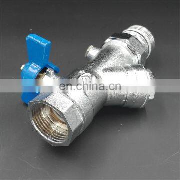 Manual Full Cooper Thermometric Strainer Ball Valve Water Temp Valve photo-3