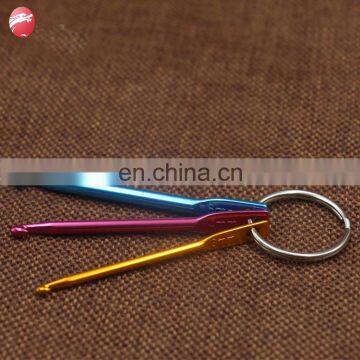 Custom Single Head Hand Sewing Tools Aluminum Crochet Hook For Keychain