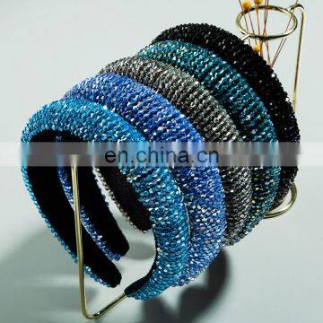 5colors New Luxury Baroque Colorful Rhinestone Fashion Colored Padded Headband For Women Party Hair Accessories