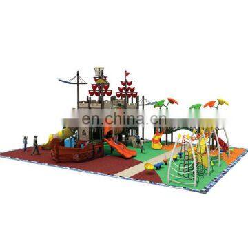 Plastic Playground Material outdoor Pirate ship  slide, playground climbing net