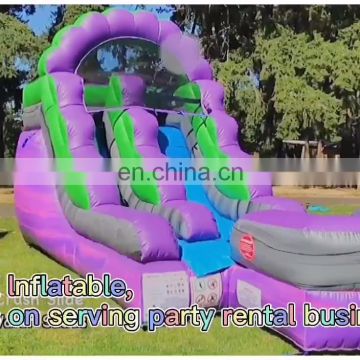 commercial purple marble Inflatable Water Slide with Blower