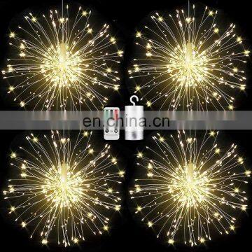 Waterproof Copper Wire Decorative Hanging Fairy Firework Starburst String Lights for Christmas Decoration