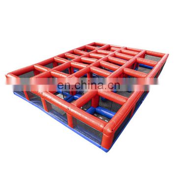 Indoor Outdoor Maze Inflat Bouncer Large Red Inflatable Maze Laser Tag Playground For Sale