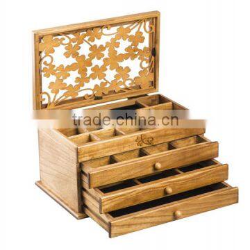 Luxury OAK wood jewelry storage boxes, finished antique design wooden jewelry decorative boxes