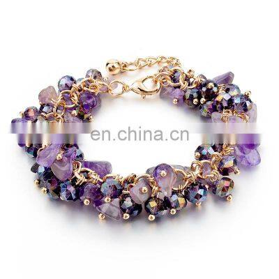 Charm Bracelets & Bangles with Stones Gold color Bracelet Femme for Women Jewelry