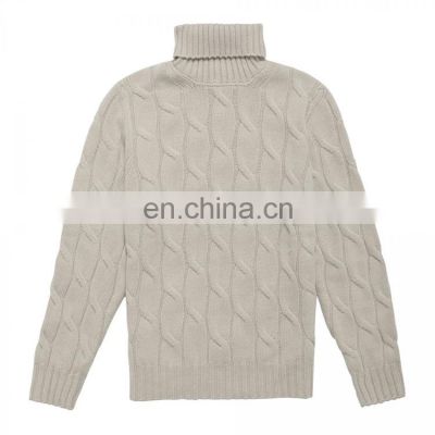 Lady Woolen Cable Knit Sweater,Turtleneck Sweater For Women