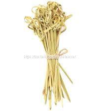 100PCS 15cm 6 Inch Cocktail Picks Bamboo Knot Skewers Knotted Skewers Twisted Ends Bamboo Picks