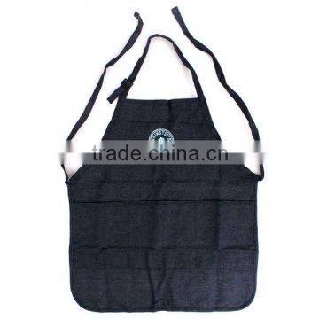 Three pockets Logo embroidery denim waterproof garden apron