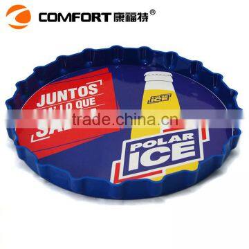 Plastic beer cap shaped serving tray