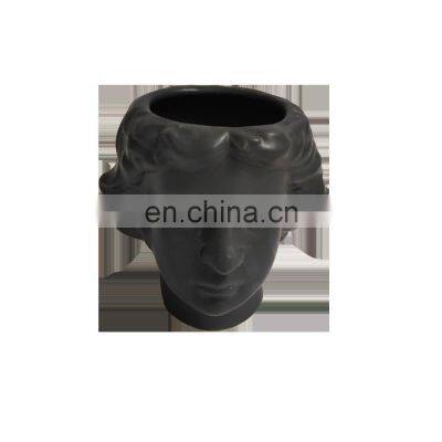 roman style face head greek sculpture ceramic flower planters plant pot