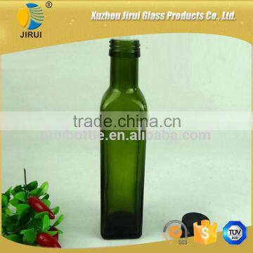 250ml glass green square olive oil bottle