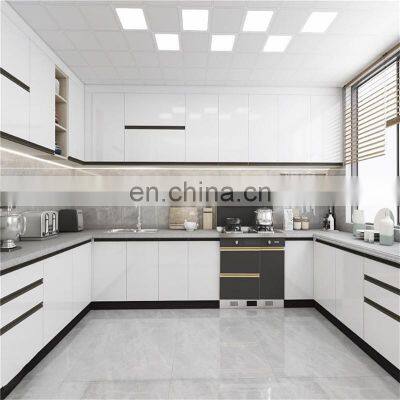 CBMMART Ready To Assemble Modern White Lacquer Kitchen Cabinet High Gloss Kitchen Cabinets