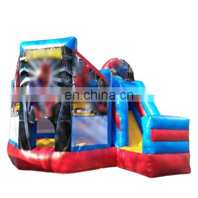 New arrival hero cartoon cool popular design bouncy castles with slide