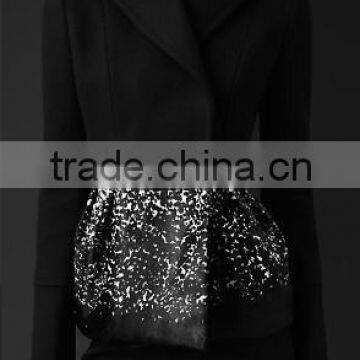 Animal Print Peplum Pea Coat for women