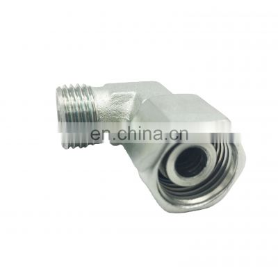 Best price factory ISO 9001/IATF carbon steel Adjustable hydraulic pipe fittings elbow connector with nut