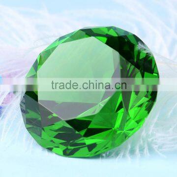 K9 optical crystal green diamond paperweight