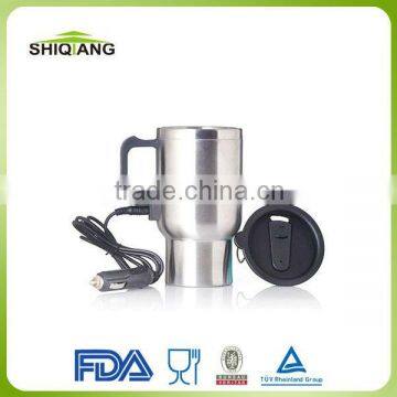 High quality 450ml double wall s/s electric heated mugs cups