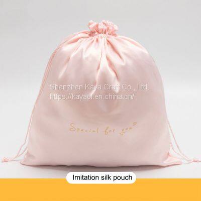 Custom Luxury Drawstring Camera Lens Headset Pouch Satin Gift Bag