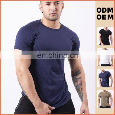 Wholesale Custom Logo Cotton Short Sleeve Men's Sports FitnessTee Shirt Man Running Training Wear Round Neck Muscle Fit Gym Top photo-3