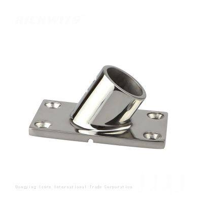 ISURE MARINE 316 Stainless Steel 1inch 60 Degree Boat Hand Rail Fitting Rectangular Stanchion Base photo-3