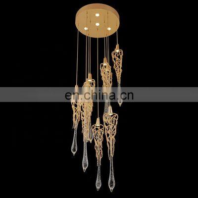 Modern branch chandelier pendant lights duplex building creative dining room home stair chandelier