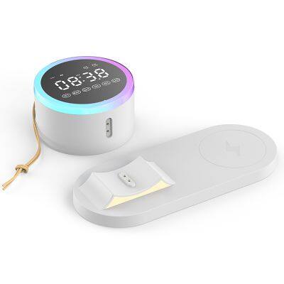 15W Wireless Charging Bluetooth Connectivity Split Design LED Clock Large Capacity Battery 4-in-1 Wireless Charging Bluetooth