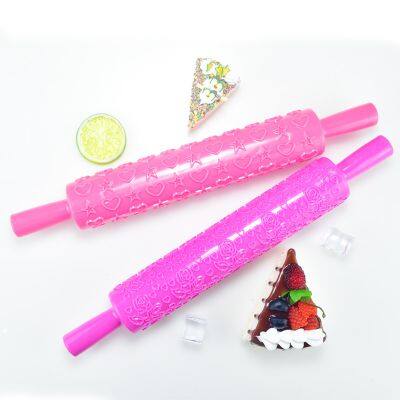 Plastic Pattern Cookie Rolling Pin Multi-functional Home DIY Cake Fondant Decorating Embossed Baking Tool photo-4