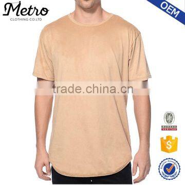 Wholesale Mens Elongated Long Plain Suede t-shirts