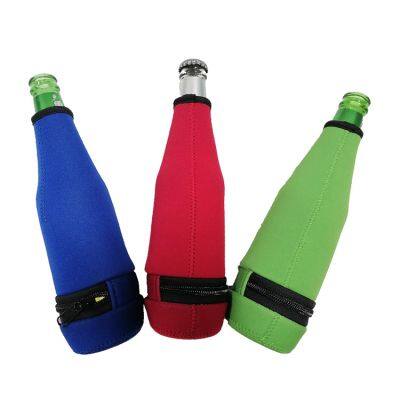 Neoprene Beer Bottle Coozies Beer Bottle Holders to Keep Cold With Zipper Insulated Beer Cooler photo-2