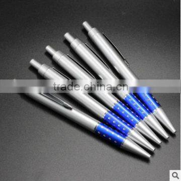 Press the Plastic Ballpoint Pen Wholesale Imitation Metal Pen Oil Penmade of High-grade Silver Spray Oil Pen photo-2