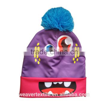 Fashion Printing Warm Knitted Beanie Hat Custom Winter Sublimation Beanie Hat